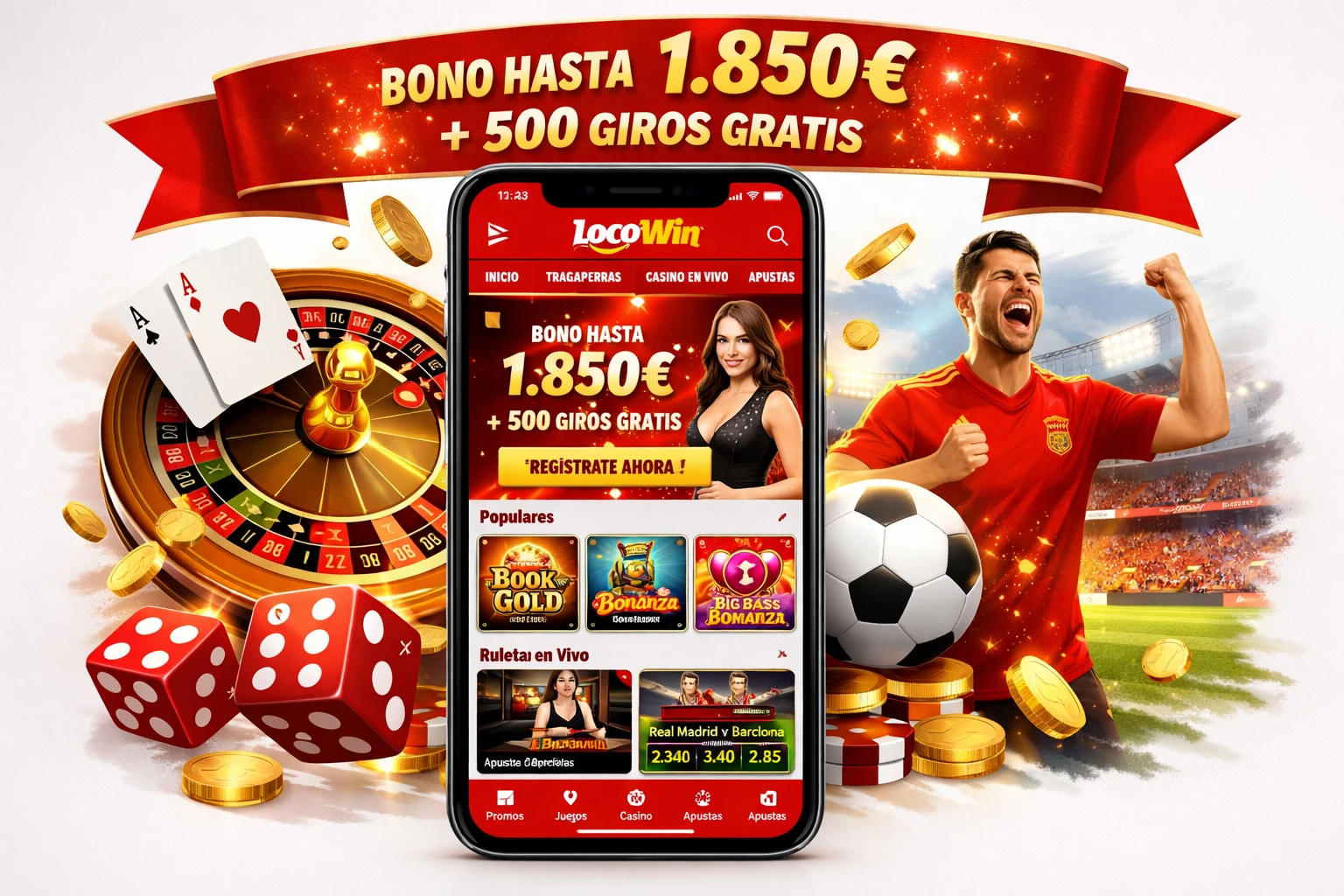 Locowin - Casino online España optimizado para móvil con apuestas y bonos